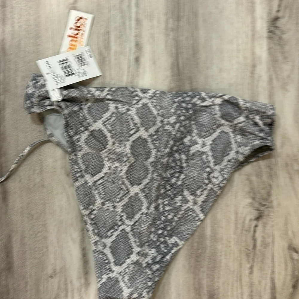 Frankie's Bikinis high waisted python bottoms  size large snake skin NWT
